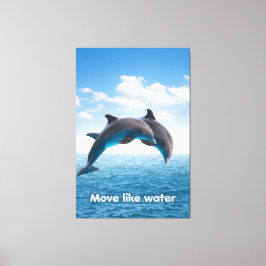 Dolphin Jump Ocean Wall Art Summer Splash Poster Canvas Afdruk