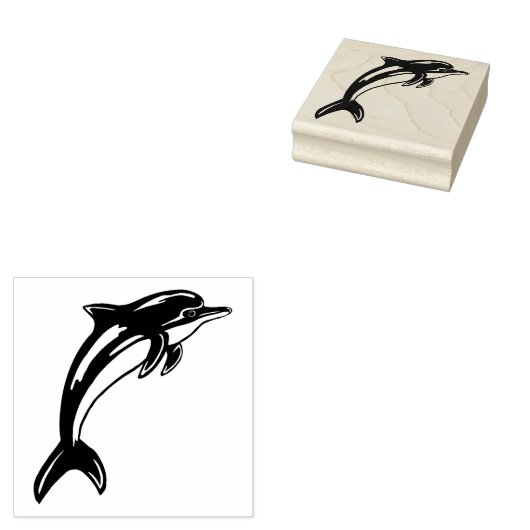 Dolphin Jumping Rubberstempel (Gestempeld)