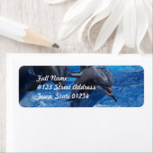 Dolphin Jumping Verzendlabels Etiket (Insitu)