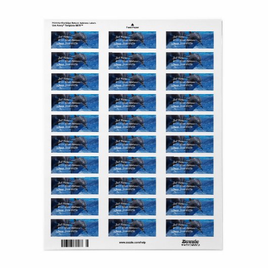 Dolphin Jumping Verzendlabels Etiket (Full Sheet)