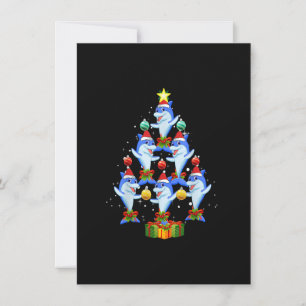 Dolphin kerstboomversiering Santa Funny Xmas Kaart