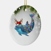 Dolphin-kerstcadeaus voor Kind met Dolphin Lover Keramisch Ornament (Rechts)