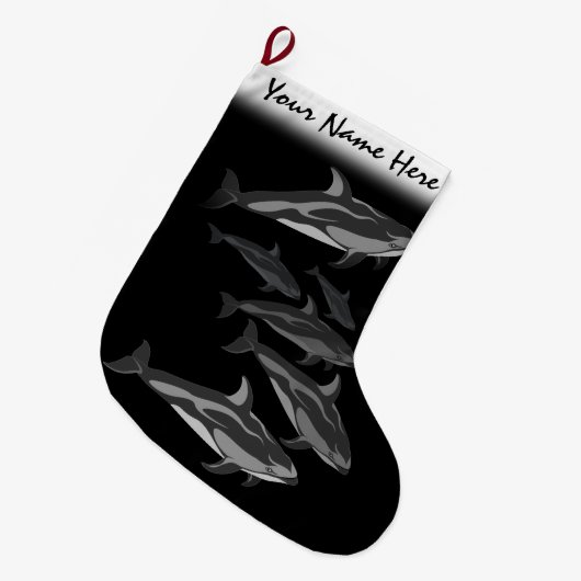 Dolphin Kerstmis stoppen op maat van dolfijn Grote Kerstsok (Voorkant (Hangend))