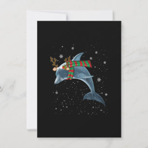 Dolphin kerstrendierschilders Antlers kerstcadeaut Kaart