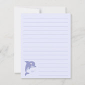 Dolphin Kind Cute Flat Briefpapier Kaarten (Achterkant)