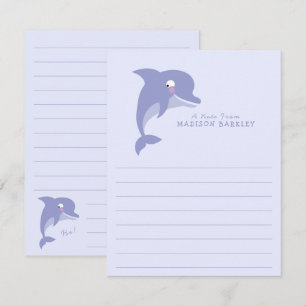 Dolphin Kind Cute Flat Briefpapier Kaarten