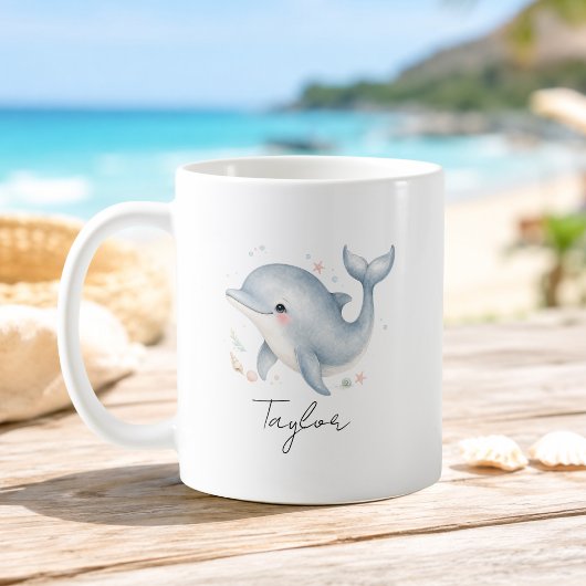 Dolphin Kinderbeker met Eigen Naam Koffiemok
