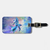 Dolphin Koppel Bagage Label - Voeg uw Tekst / Naam (Voorkant horizontaal)