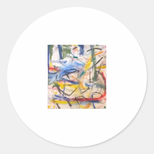 Dolphin Lagoon Abstract Jeff Hankamer Artjunkhaus Ronde Sticker (Voorkant)