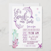 Dolphin Laten we de uitnodiging van de verjaardag  (Voorkant)