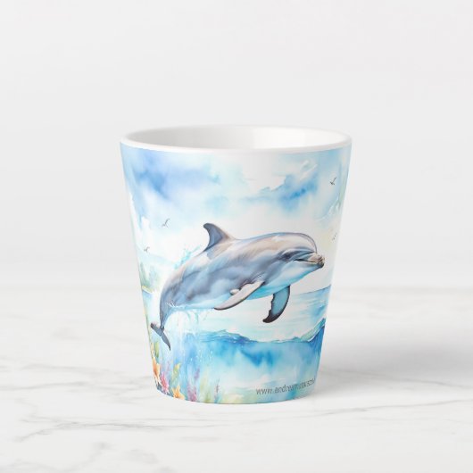Dolphin Latte Mok (Voorkant)