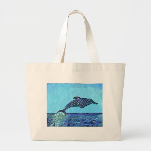 Dolphin leap grote tote bag (Voorkant)