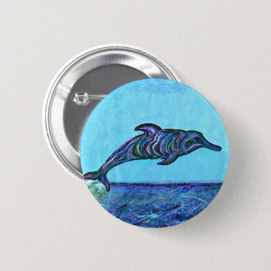 Dolphin leap ronde button 5,7 cm (Voorkant /achterkant)