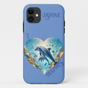 Dolphin Liefde Aanpasbaar Case-Mate iPhone Case