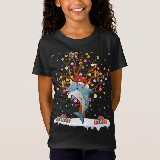Dolphin Lighting Xmas - Dolphin-kerstmis T-shirt (Voorkant)