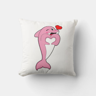 Dolphin Love Heart Kussen