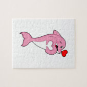 Dolphin Love Heart Legpuzzel (Horizontaal)