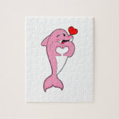 Dolphin Love Heart Legpuzzel (Verticaal)