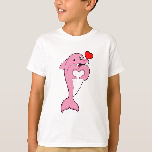 Dolphin Love Heart T-shirt (Voorkant)