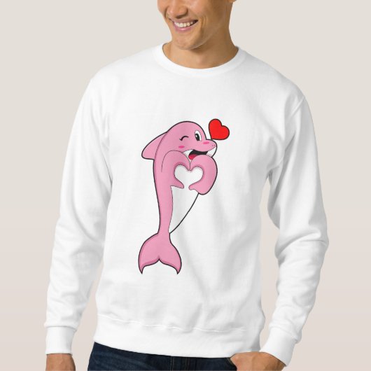 Dolphin Love Heart Trui (Voorkant)