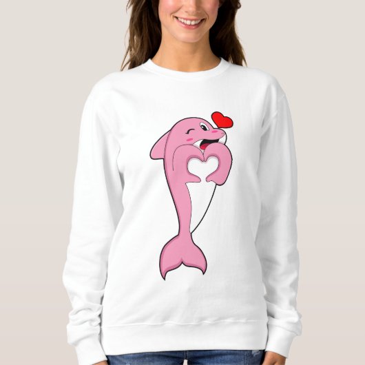 Dolphin Love Heart Trui (Voorkant)