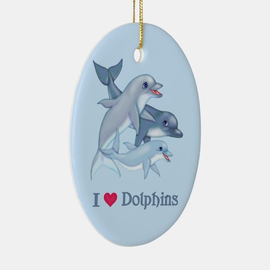 Dolphin Love Keramisch Ornament (Rechts)