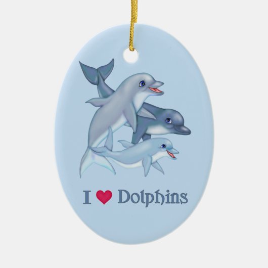 Dolphin Love Keramisch Ornament (Voorkant)
