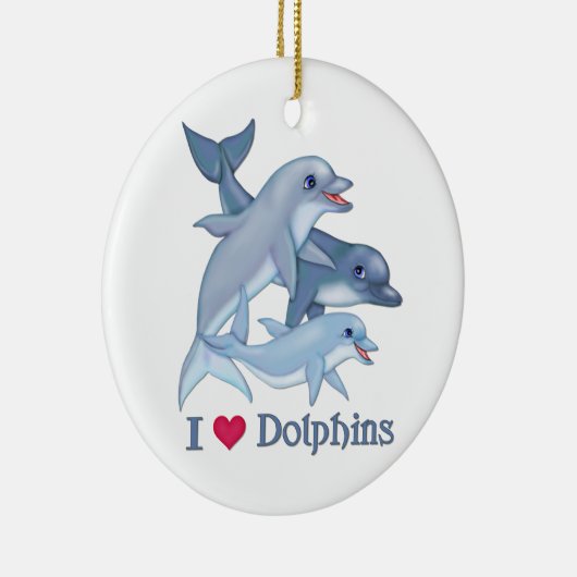 Dolphin Love Keramisch Ornament (Rechts)