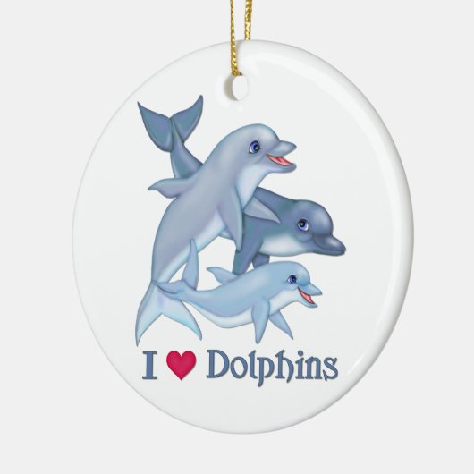 Dolphin Love Keramisch Ornament (Links)