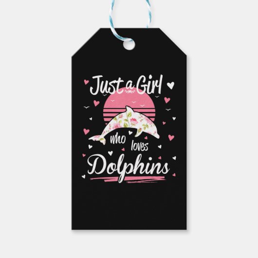 Dolphin Lover | Alleen een meisje dat van dolfijne Cadeaulabel (Voorkant)