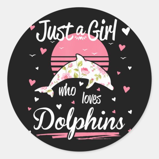 Dolphin Lover | Alleen een meisje dat van dolfijne Ronde Sticker (Voorkant)