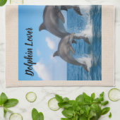 Dolphin Lover Gepersonaliseerde Keuken Handdoek (Gevouwen)