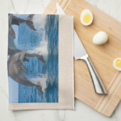 Dolphin Lover Gepersonaliseerde Keuken Handdoek (Quarter Fold)