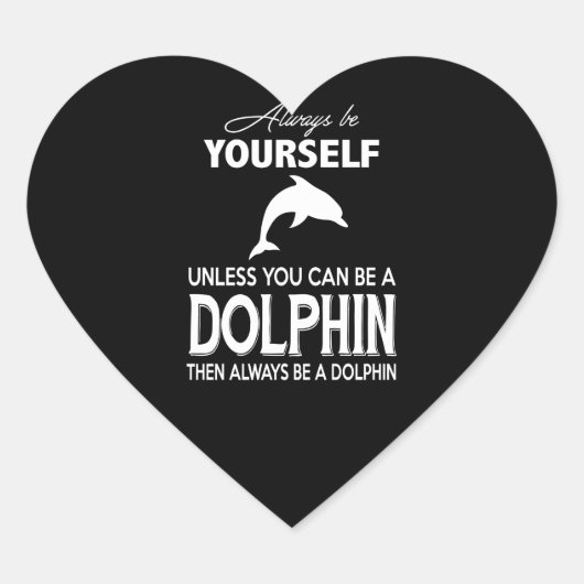 Dolphin Lover Gift| dolfijnenomloop Hart Sticker (Voorkant)