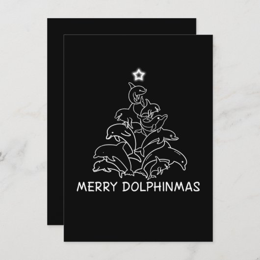 Dolphin Lover Gift | Dolphin Merry Kerstboom Aankondiging (Voorkant / Achterkant)