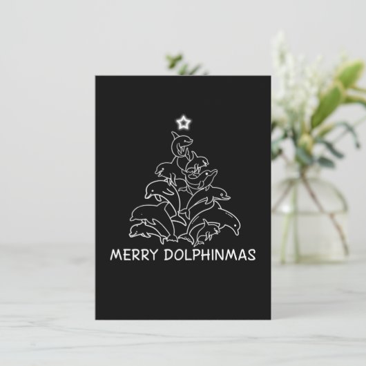 Dolphin Lover Gift | Dolphin Merry Kerstboom Aankondiging (Staand voorkant)