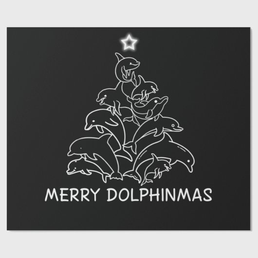 Dolphin Lover Gift | Dolphin Merry Kerstboom Cadeaupapier (Vlak)