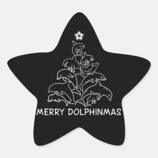 Dolphin Lover Gift | Dolphin Merry Kerstboom Ster Sticker