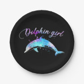 Dolphin Lover Gift | Galaxy Dolphin Girl Papieren Bordje (Voorkant)
