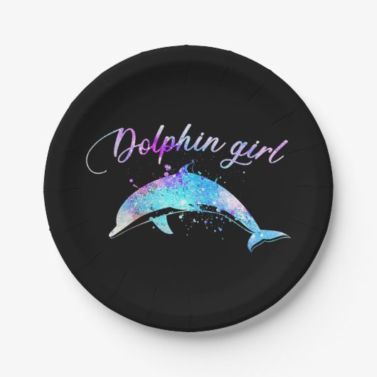 Dolphin Lover Gift | Galaxy Dolphin Girl Papieren Bordje (Voorkant)