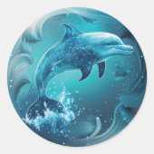 Dolphin Lover Ronde Sticker (Voorkant)