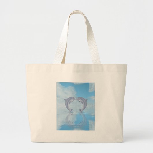 Dolphin Lovers Gift Ideeën Grote Tote Bag (Voorkant)