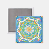 Dolphin Mandala koelkast Magnet (Voorkant / Achterkant)