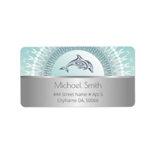 Dolphin Mandala Silver Etiket