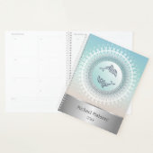 Dolphin Mandala Silver Turquoise Custom Nautical Planner (Display)