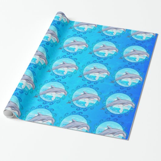 Dolphin Maori Sun Cadeaupapier (Uitgerold)