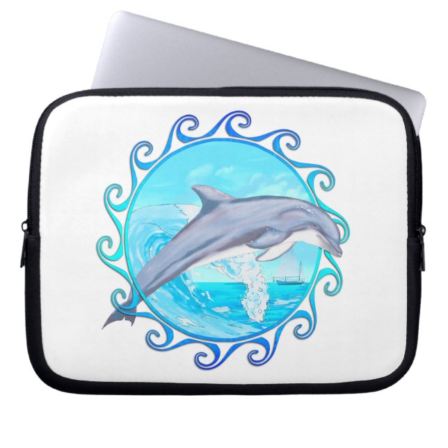 Dolphin Maori Sun Laptop Sleeve (Voorkant)