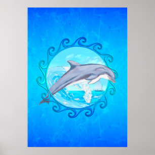 Dolphin Maori Sun Poster