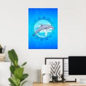 Dolphin Maori Sun Poster (Thuiskantoor)