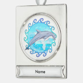 Dolphin Maori Sun Verzilverd Banner Ornament (Links)
